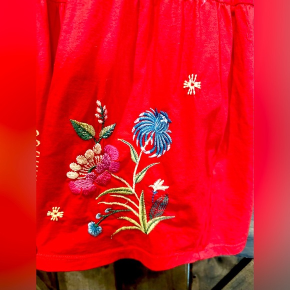 NWT Johnny Was Red Sleeveless Embroidered Dress Sz L - Picture 7 of 14